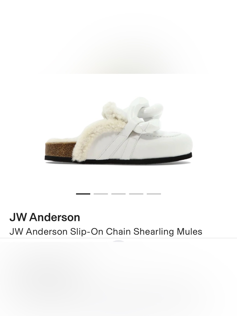 JW Anderson Slip-on Leather and Shearling Mules NIB Sz37